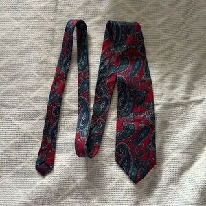 Vintage Bert Pulitzer All Silk Paisley Tie Blue Red Special Occasion‎ Business